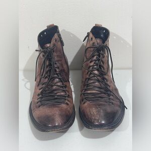 Jo ghost Men's Distressed Leather Lace-Up Boots